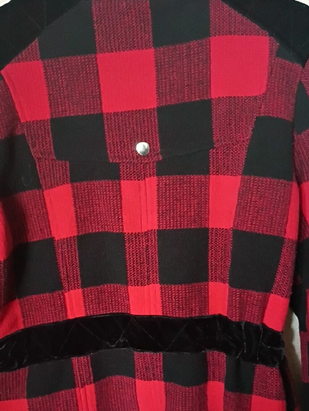 Red & Black Buffalo Plaid Utility Jacket with Zip Front - Picture 6 of 6